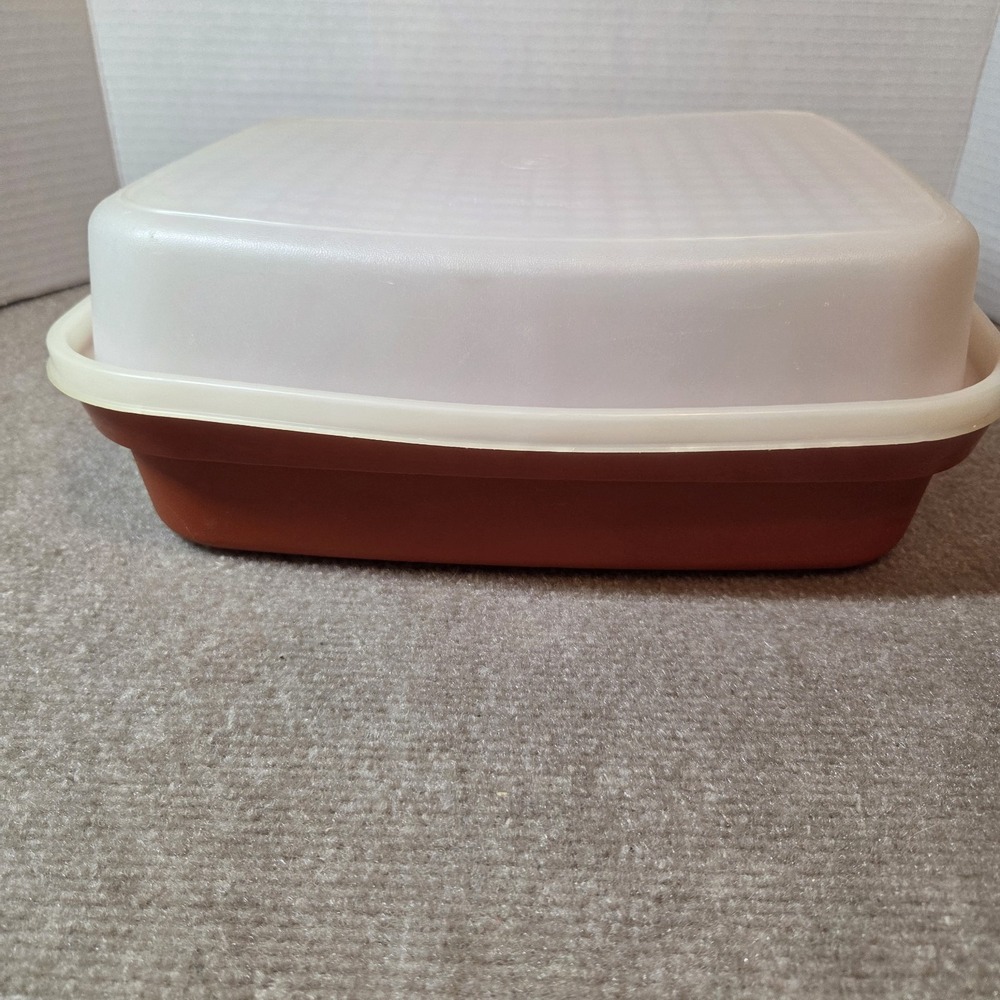 Vintage Tupperware large marinade Set 1294 1295 Terracotta Orange
